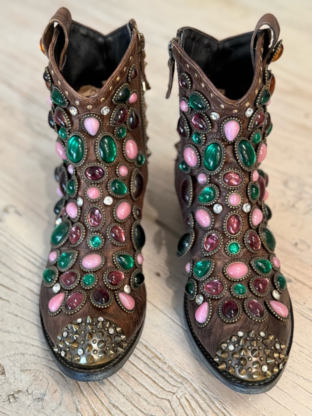 Baldan Designer Rhinestone Boots Hand Crafted size 41 - Picture 6 of 16